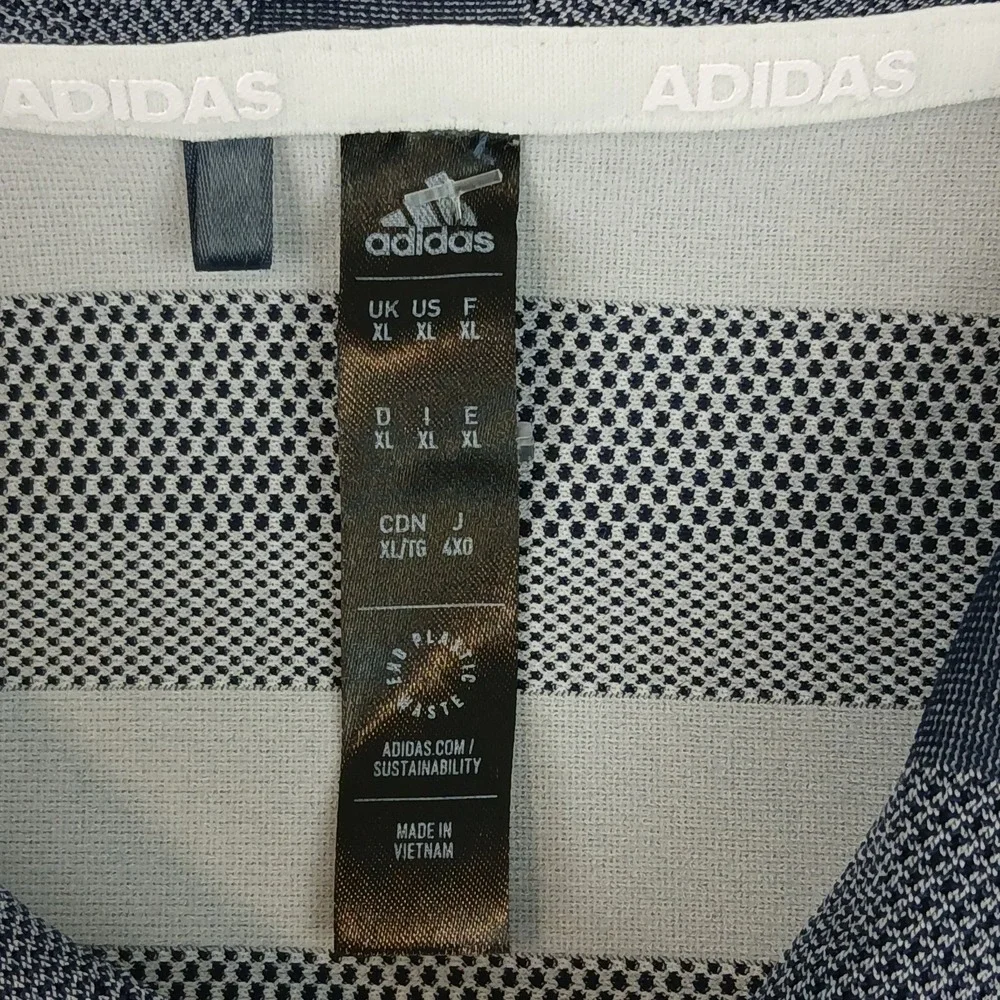 Adidas XL Mens Polo Shirt Golf Knit Stripes‎ 24x29